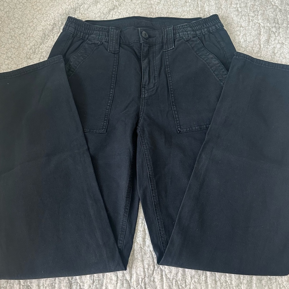 Navy Blue Wide Leg Cargos